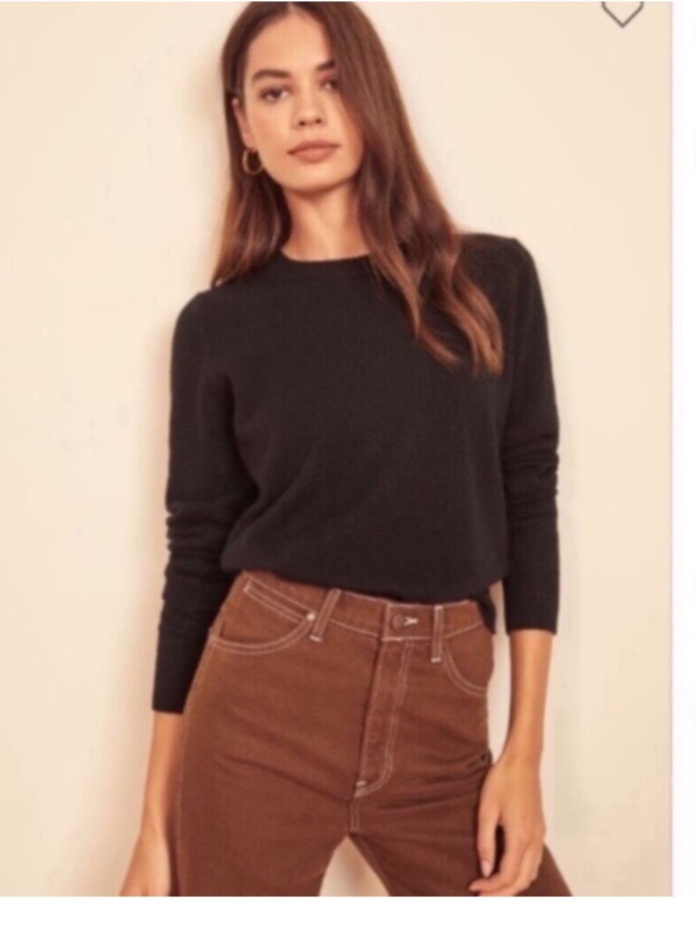 REFORMATION Black Cashmere Sweater Size S